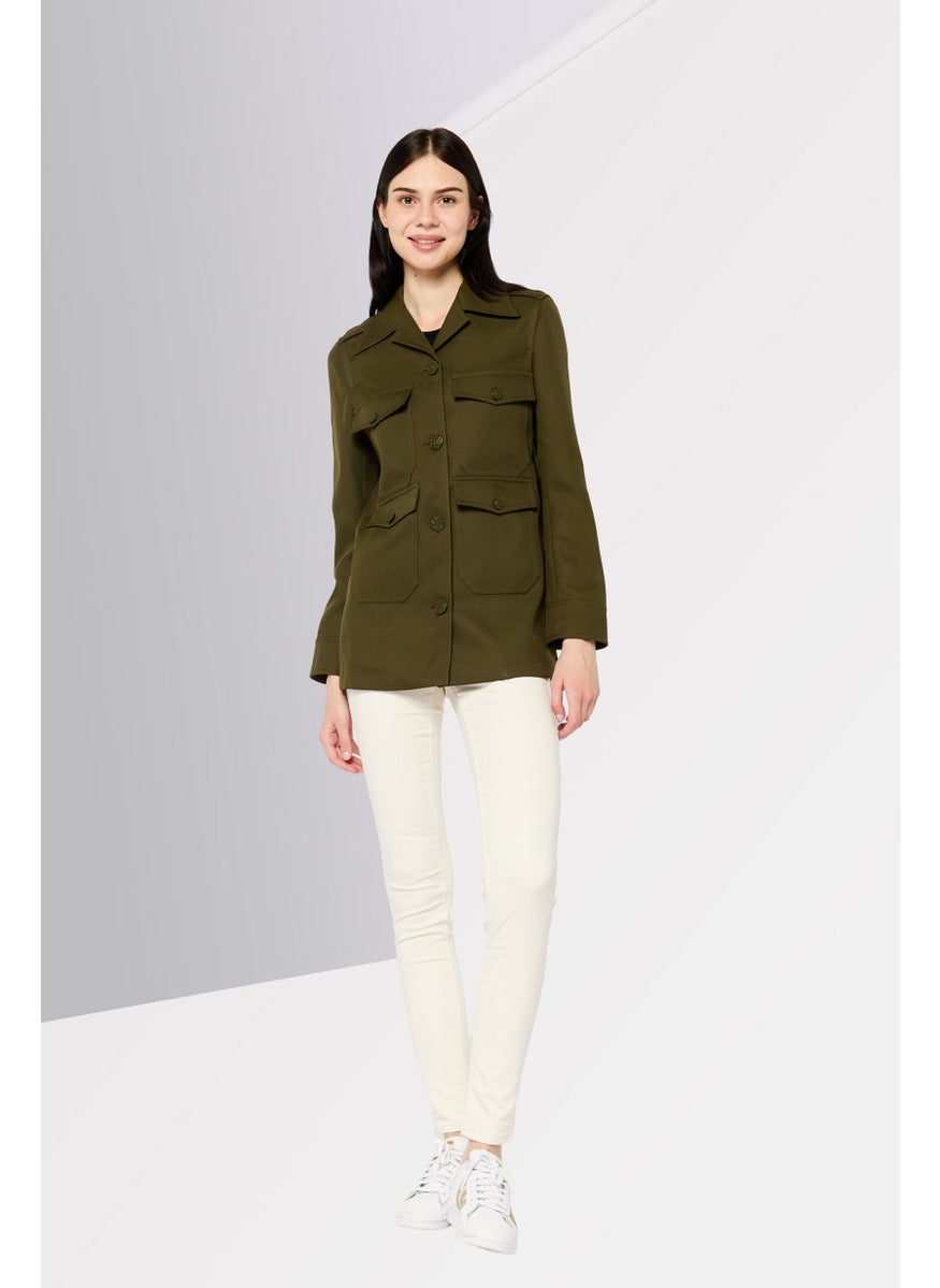 STELLA MCCARTNEY - Women Plain Jacket Shirt, Olive - Image 1