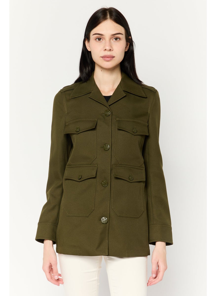 STELLA MCCARTNEY - Women Plain Jacket Shirt, Olive - Image 1