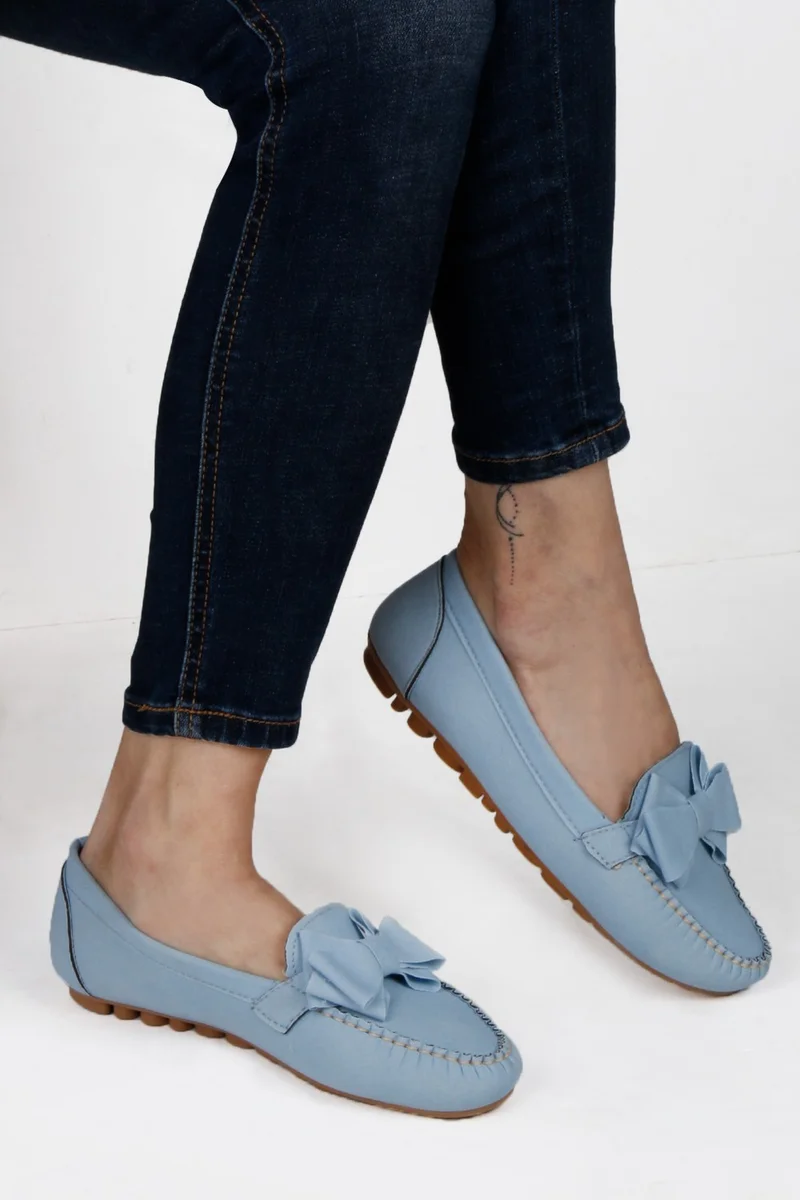 Renkli Butik Colorful Boutique Bow Women's Daily Ballerina Shoes Light Blue