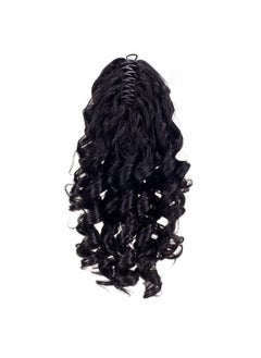 SWACC SWACC 12-Inch Short Screw Curls Claw Clip Ponytail Extensions Synthetic Clip in Drawstring Curly Ponytail Hairpiece Jaw Clip Hair Extension (Off Black-1B#)  - Image 3