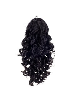 SWACC SWACC 12-Inch Short Screw Curls Claw Clip Ponytail Extensions Synthetic Clip in Drawstring Curly Ponytail Hairpiece Jaw Clip Hair Extension (Off Black-1B#)  - Image 2