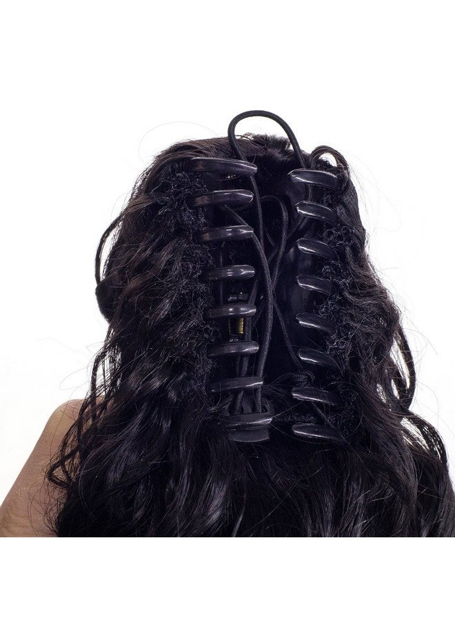 SWACC 12-Inch Short Screw Curls Claw Clip Ponytail Extensions Synthetic Clip in Drawstring Curly Ponytail Hairpiece Jaw Clip Hair Extension (Off Black-1B#) - Image 4
