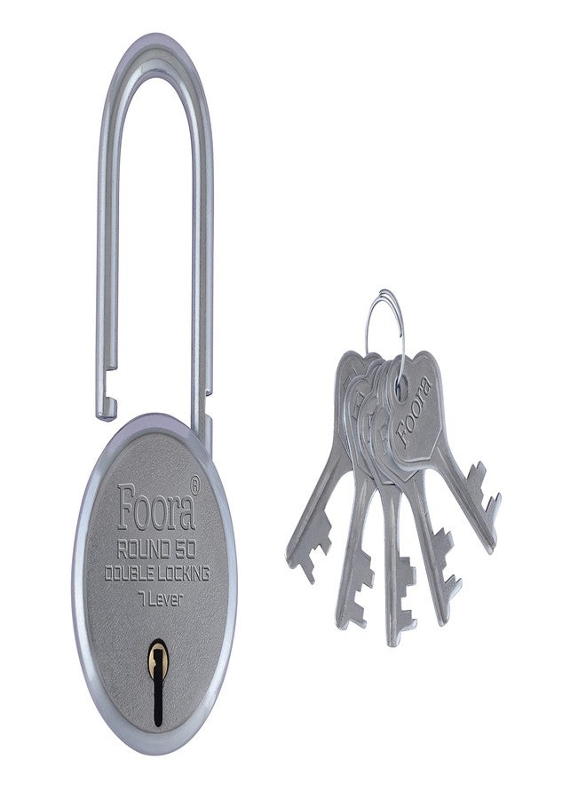 Foora Round 50mm Small Lock for Home, Door, Gate & Shop Shutter | Compact Heavy Duty Double Locking Security Padlock | Pack of 8 Locks with Keys | Rust-Proof Solid Metal Body - Image 5