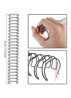 Arabest 6 Pieces Binding Wire Twin Loop Spines Double Loop Binding Wire 1 Inch Cinch Diameter 23 Holes for Teacher Student Document Notebook Making(Black)  - Image 2