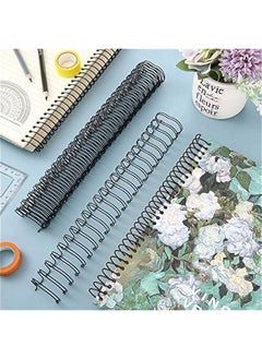 Arabest 6 Pieces Binding Wire Twin Loop Spines Double Loop Binding Wire 1 Inch Cinch Diameter 23 Holes for Teacher Student Document Notebook Making(Black)  - Image 3