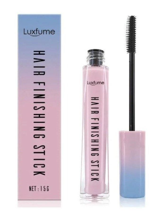 Luxfume عصا اللمسات النهائية للشعر، عصا الشعر المتطايرة المرطبة واللامعة وغير الدهنية، كريم اللمسات النهائية للشعر المكسور الصغير، جل شمع لتصفيف الشعر، كريم تثبيت الانفجارات النمطية 15 جم  - Image 1