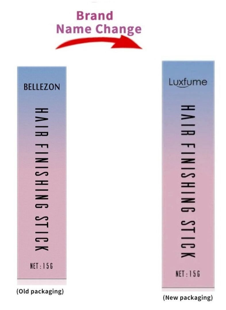 Luxfume عصا اللمسات النهائية للشعر، عصا الشعر المتطايرة المرطبة واللامعة وغير الدهنية، كريم اللمسات النهائية للشعر المكسور الصغير، جل شمع لتصفيف الشعر، كريم تثبيت الانفجارات النمطية 15 جم  - Image 2