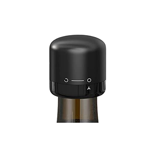 HENIJ� Wine Bottle Stopper Silicone Sealed, Twist Top Sealer for Wine Bottles, Small Wine Toppers for Easy Storage, 1 Piece, Black - Image 1
