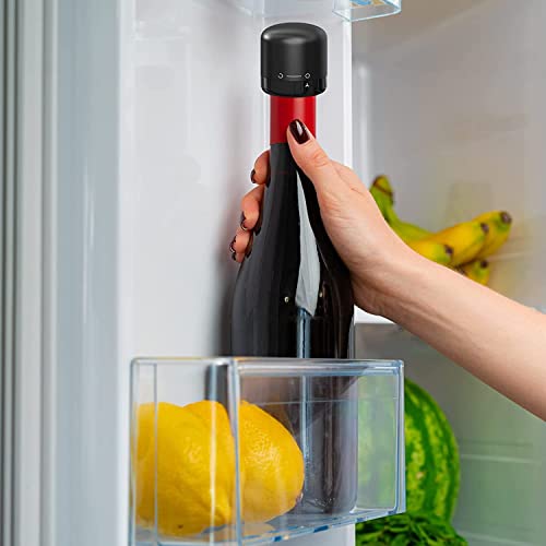 HENIJ� Wine Bottle Stopper Silicone Sealed, Twist Top Sealer for Wine Bottles, Small Wine Toppers for Easy Storage, 1 Piece, Black - Image 2
