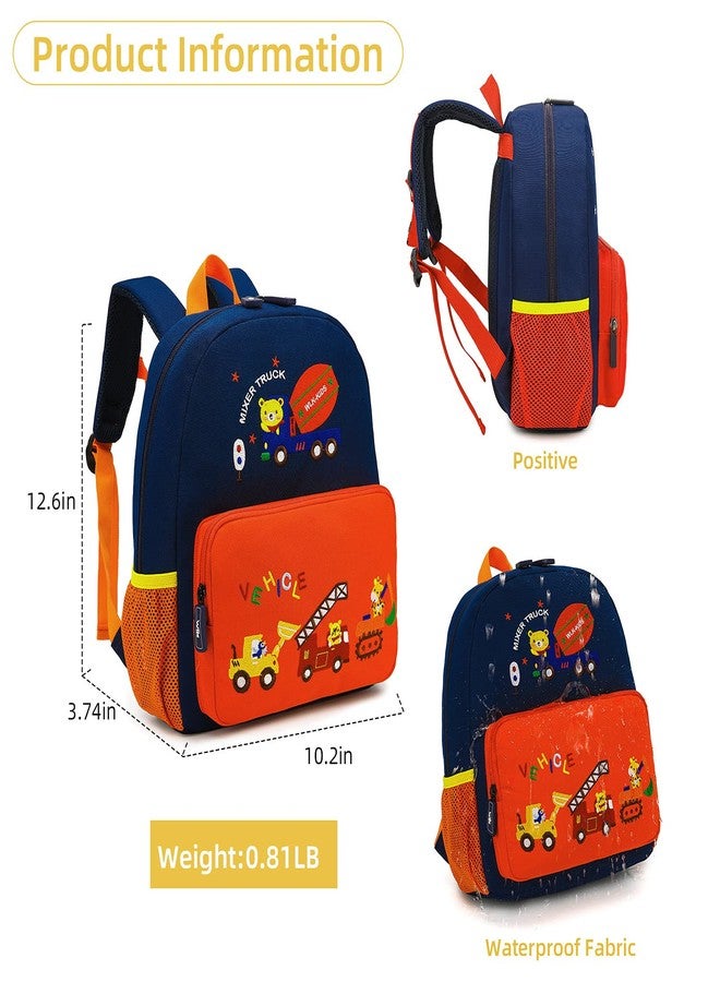 willikiva حقيبة ظهر للأطفال الصغار من ويليكيفا بتصميم سيارة ديناصور، مناسبة للأولاد والبنات، مقاومة للماء، مناسبة لمرحلة ما قبل المدرسة (برتقالي، ترافيك بارادايس) - Image 3