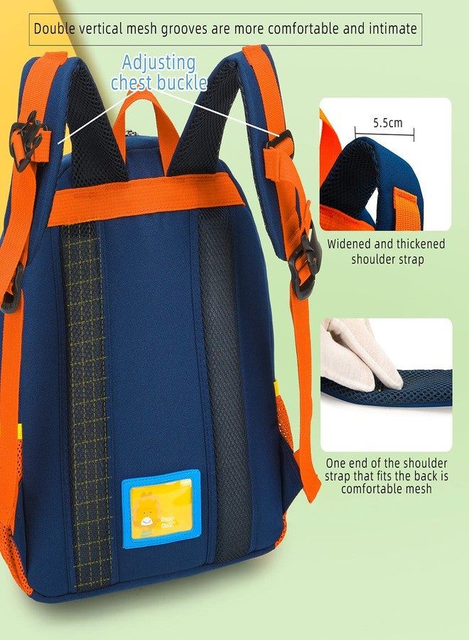 willikiva حقيبة ظهر للأطفال الصغار من ويليكيفا بتصميم سيارة ديناصور، مناسبة للأولاد والبنات، مقاومة للماء، مناسبة لمرحلة ما قبل المدرسة (برتقالي، ترافيك بارادايس) - Image 5