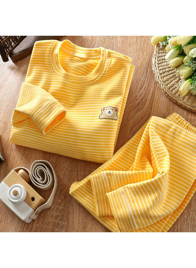 Children's Velvet Suit Warm Fall/winter Pajamas Large Children's Base Thickened Men's And Women's Treasure Home Autumn Clothes And Pants