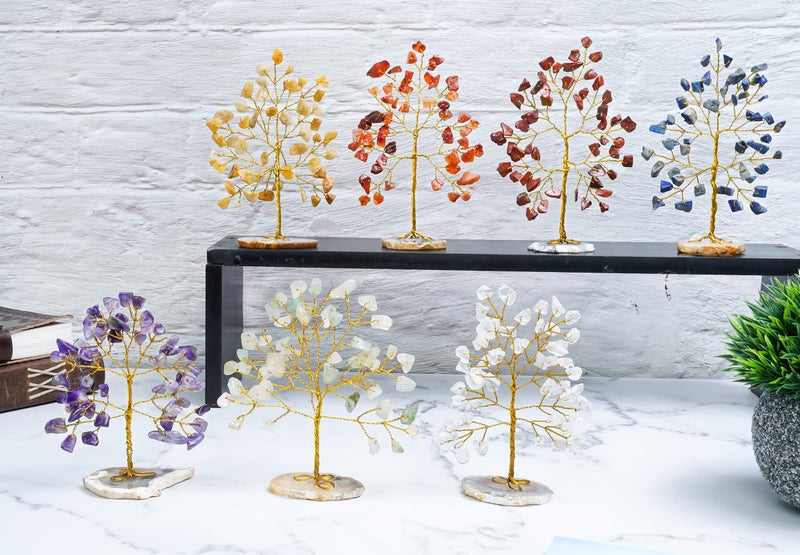 HindCraft Seven Chakra Tree of Life - Crystal Trees for Home & Office, feng Shui Items for Good Luck, showpiece for Home Decor, Table Decorative Items, Gift Items Room Decor Wedding Gift -Set of 7 - Image 2