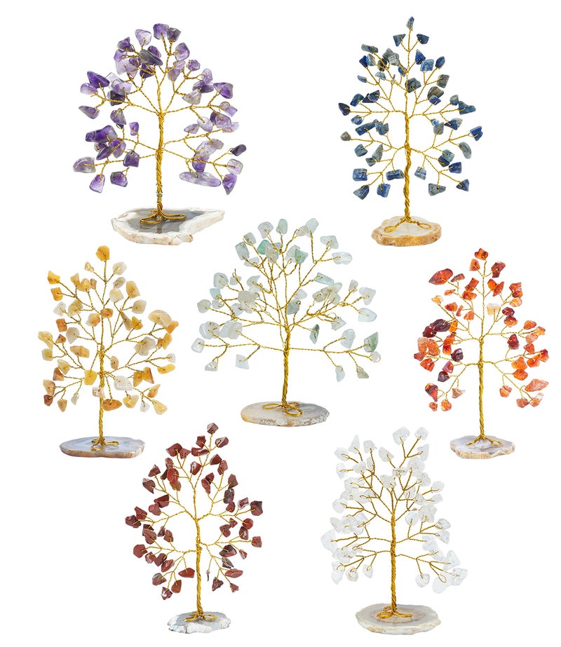 HindCraft Seven Chakra Tree of Life - Crystal Trees for Home & Office, feng Shui Items for Good Luck, showpiece for Home Decor, Table Decorative Items, Gift Items Room Decor Wedding Gift -Set of 7 - Image 4
