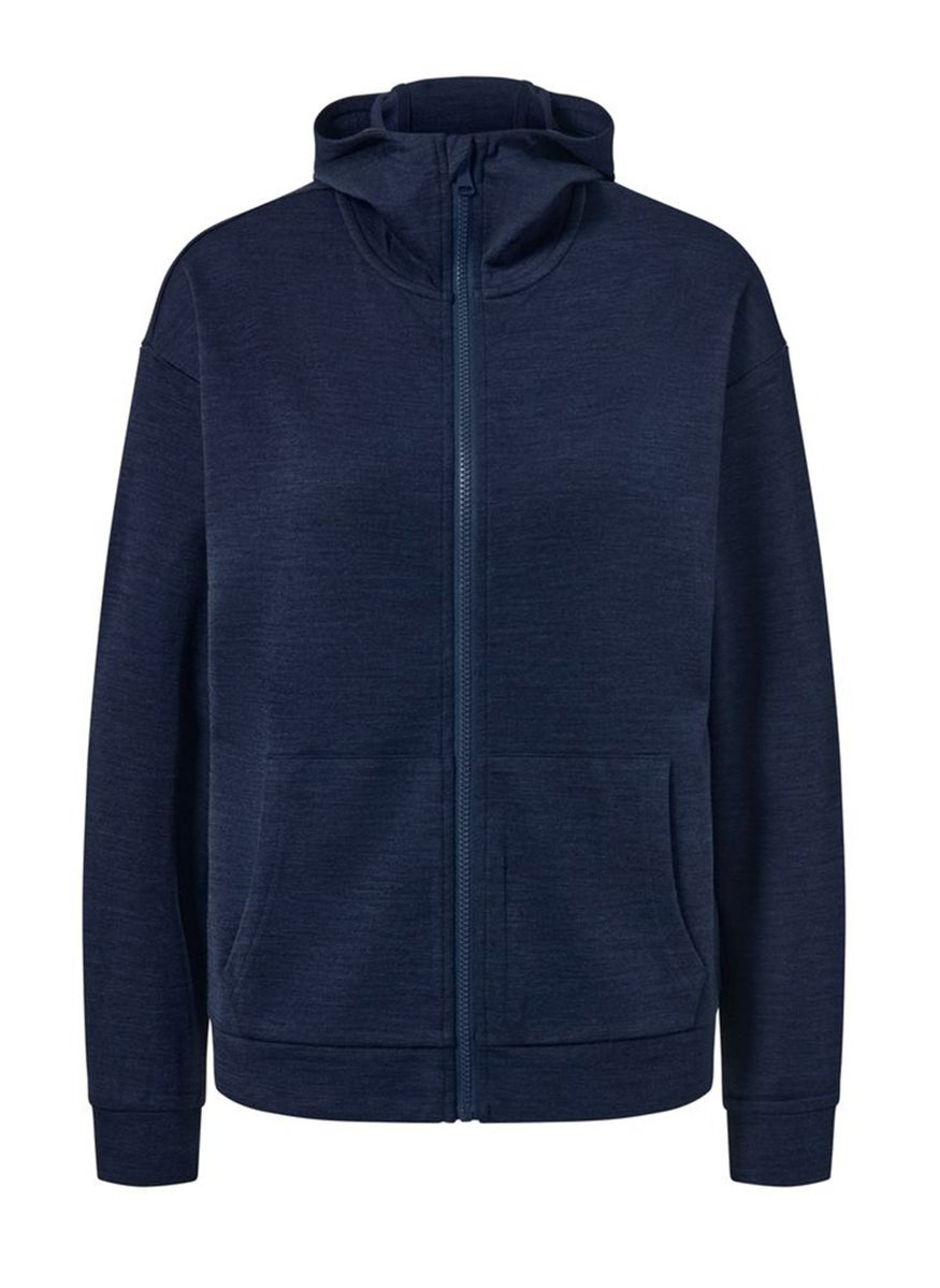 Tchibo Women Hooded Plain Sweatshirt, Navy Blue  - Image 2