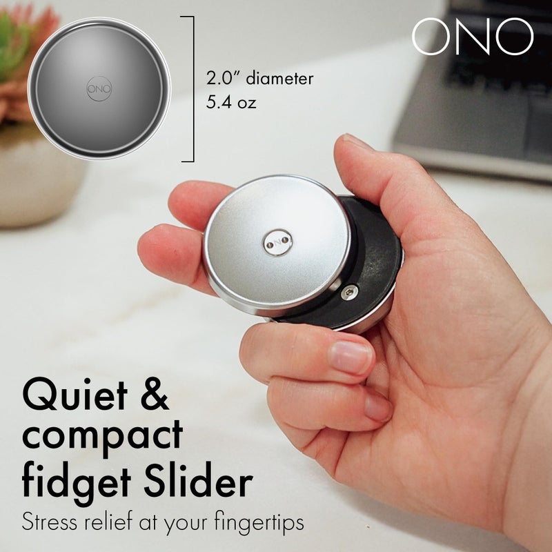 ONO Slider - Handheld Fidget Toy for Adults | Help Relieve Stress, Anxiety, Tension | Promotes Focus, Clarity | Compact, Portable Design (Natural - Stainless Steel) - Image 2