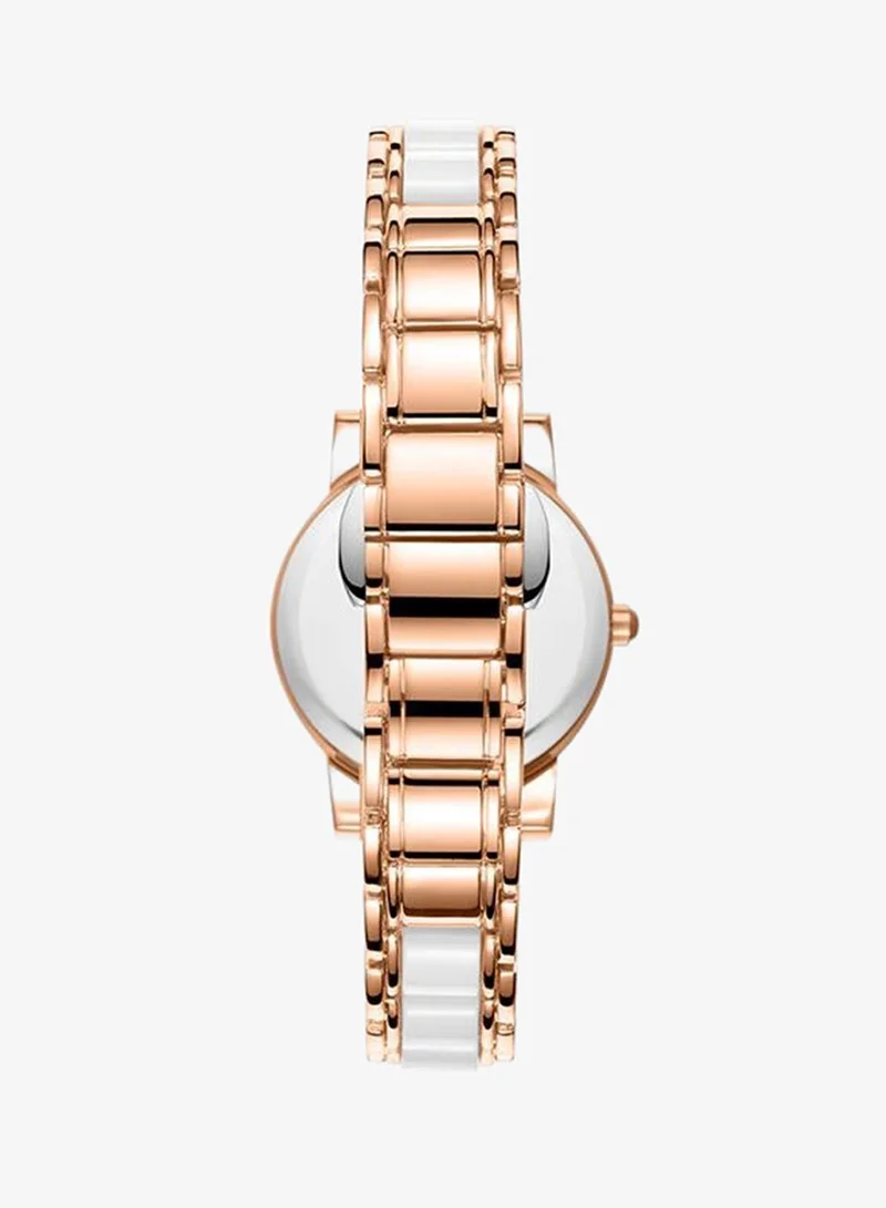 Kenneth Scott white Kenneth Scott K23547-KCWW Women Analog Display Watch & Ceramic Strap Rose Gold and White for Women | Best Price UAE