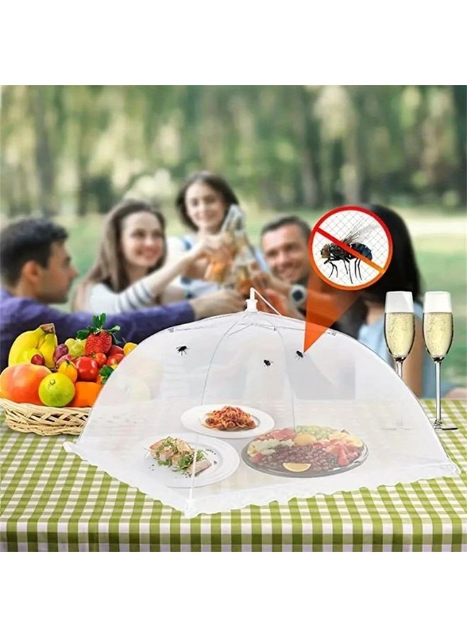 3 Piece Set Nylon Mesh Food Covers Pop Up Umbrella Style Reusable Washable - Image 3