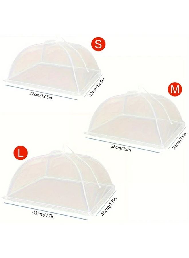 3 Piece Set Nylon Mesh Food Covers Pop Up Umbrella Style Reusable Washable - Image 4