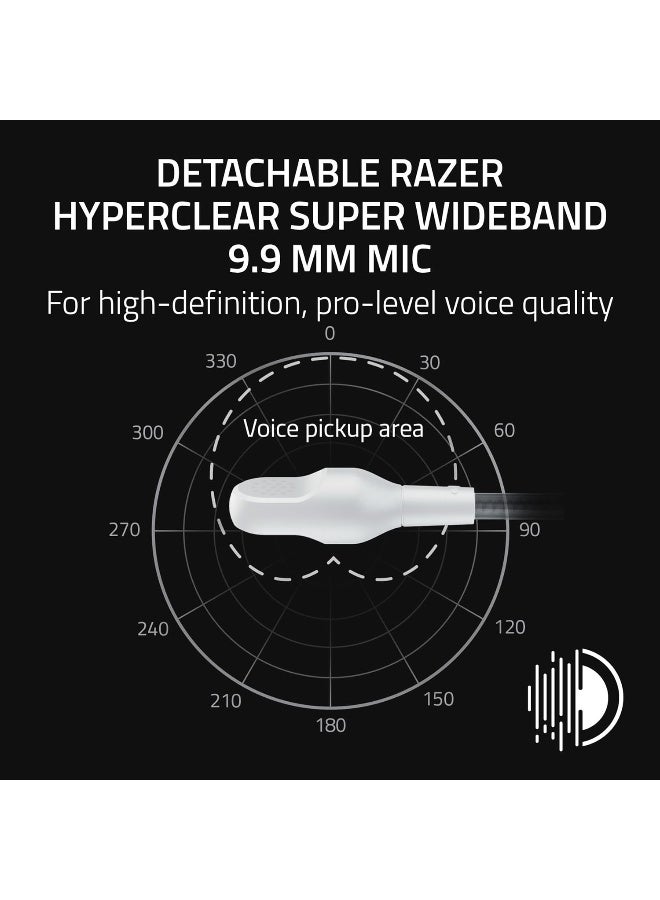 Razer BlackShark V3 Pro Wireless ANC Esports Gaming Headset for PlayStation: Full Band Mic - 50mm Drivers - 2.4 GHz, Bluetooth, 3.5mm - Works with PC, Mac, Nintendo Switch, Smartphone - White I RZ04-05400200-R3U1 - Image 5