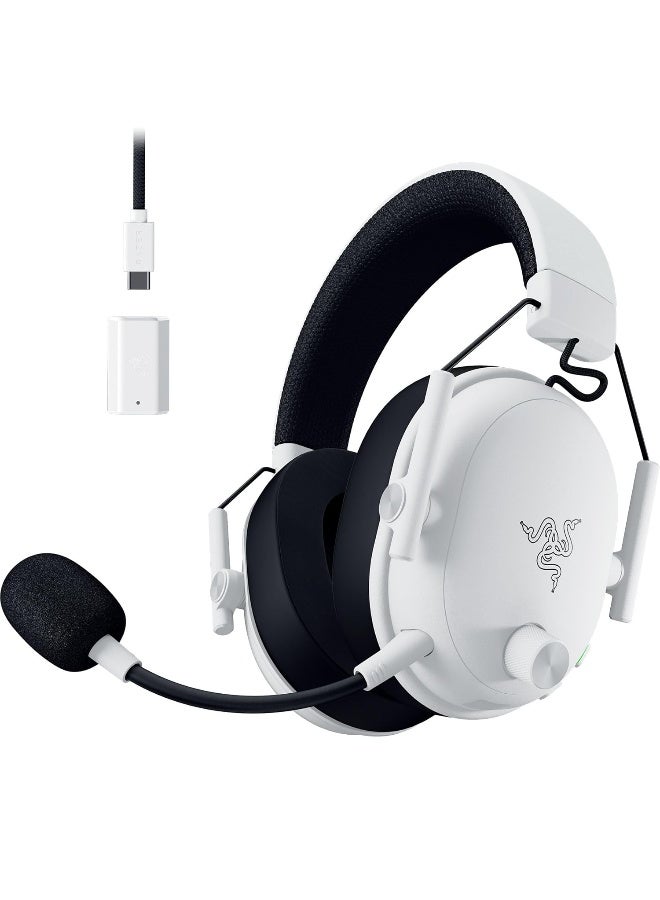 Razer BlackShark V3 Pro Wireless ANC Esports Gaming Headset for PlayStation: Full Band Mic - 50mm Drivers - 2.4 GHz, Bluetooth, 3.5mm - Works with PC, Mac, Nintendo Switch, Smartphone - White