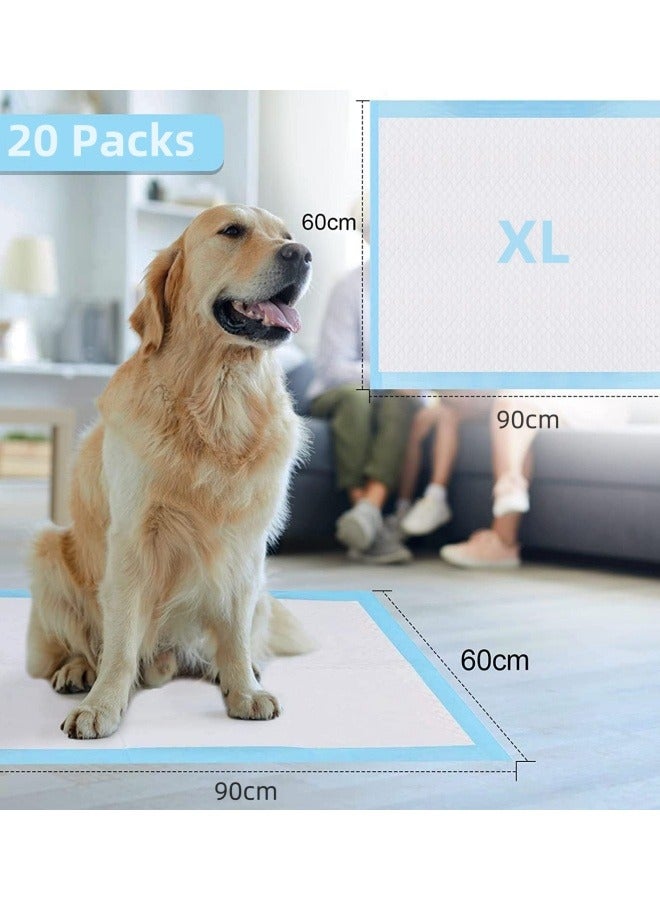 20 Pcs Thicker Heavy Absorbency Pet Training Puppy Pads Extra Large Disposable Polymer Quick Dry No Leaking Pads For Dogs Cats Rabbits And Other House Training Pets (60*90 cm) - Image 2