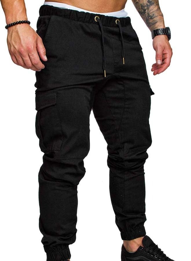 Men's Cargo Pants with Pockets Cotton Hiking Sweatpants Casual Athletic Jogger Sports Outdoor Trousers Relaxed Fit  - Image 1