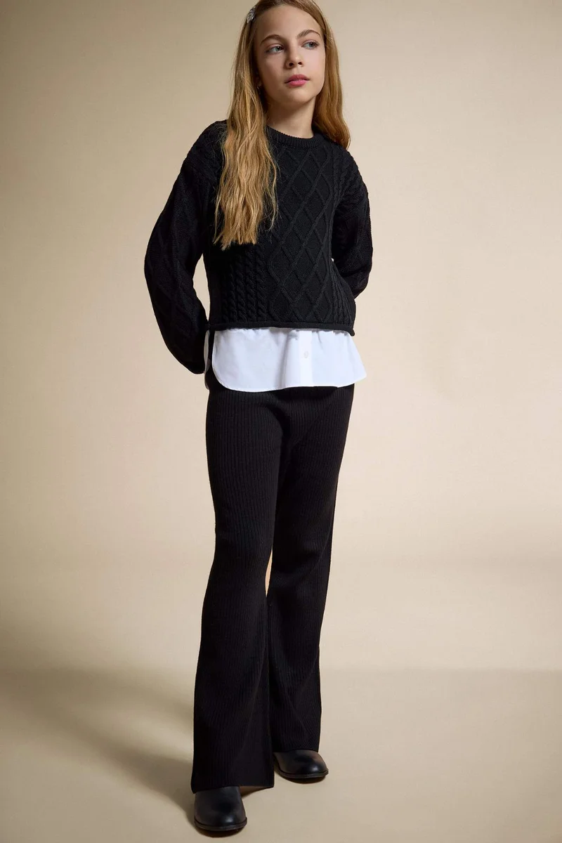 ديفاكتو Girl Regular Fit Crew Neck Pullover