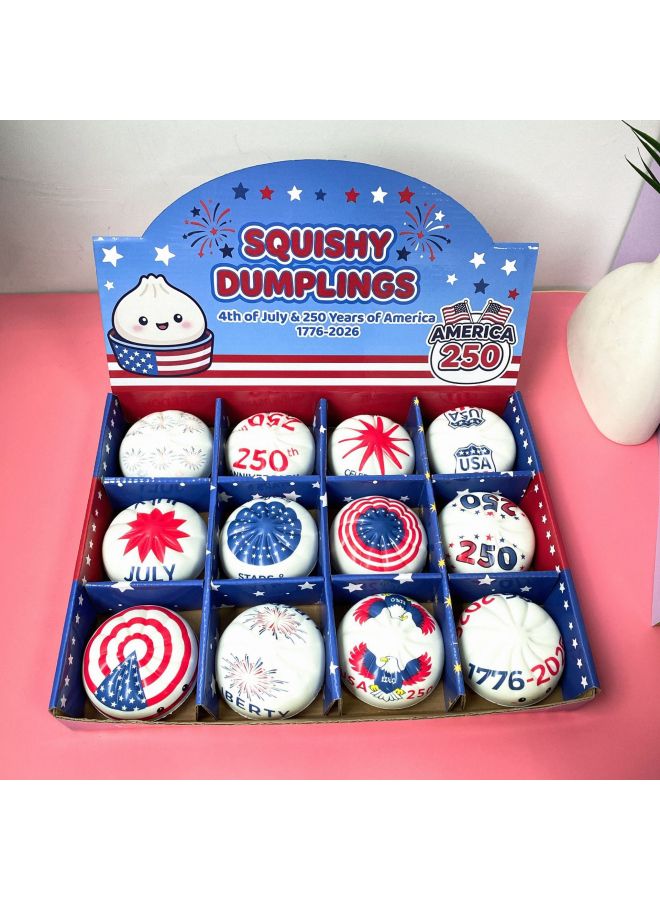 Dampling, a popular cross-border e-commerce product commemorating the 250th anniversary of the US, featuring soft and bouncy PU dough balls that can be squeezed for stress relief. Small dumpling gift set. - Image 1