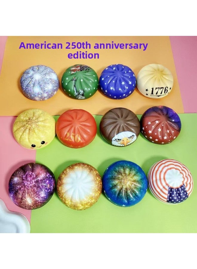 Dampling, a popular cross-border e-commerce product commemorating the 250th anniversary of the US, featuring soft and bouncy PU dough balls that can be squeezed for stress relief. Small dumpling gift set. - Image 5