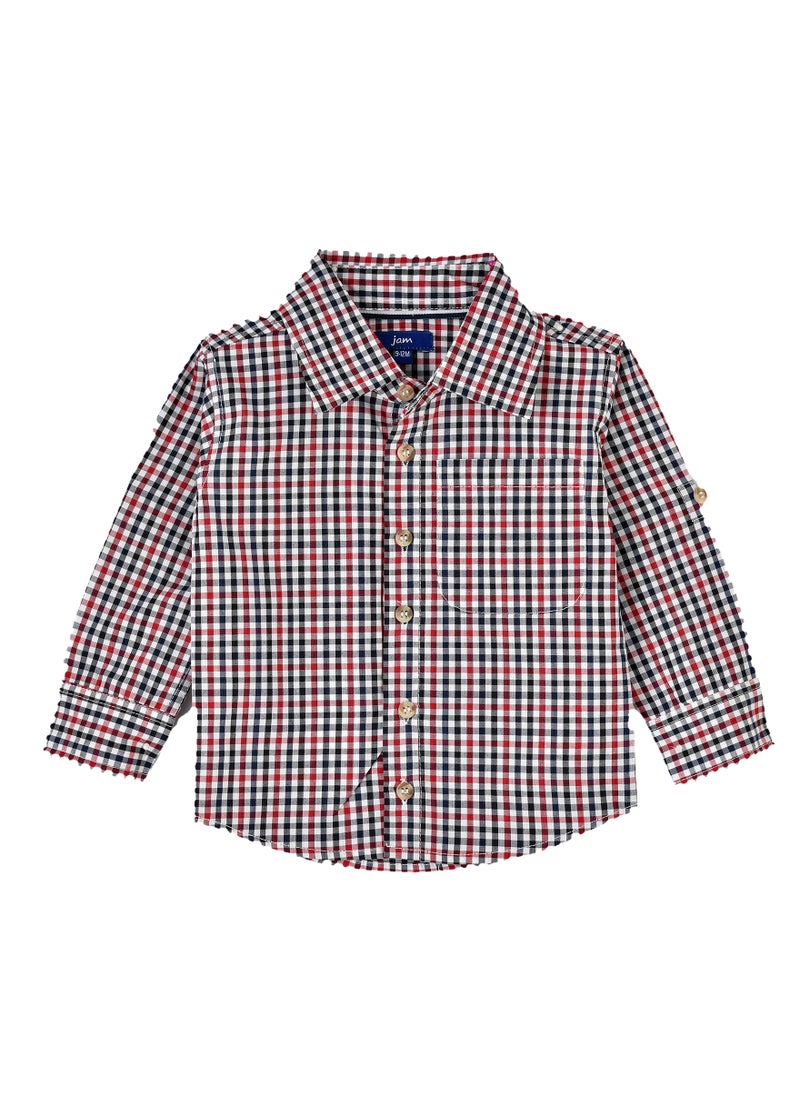 JAM Boys' Multicolor Gingham Checkered Shirt  - Image 1
