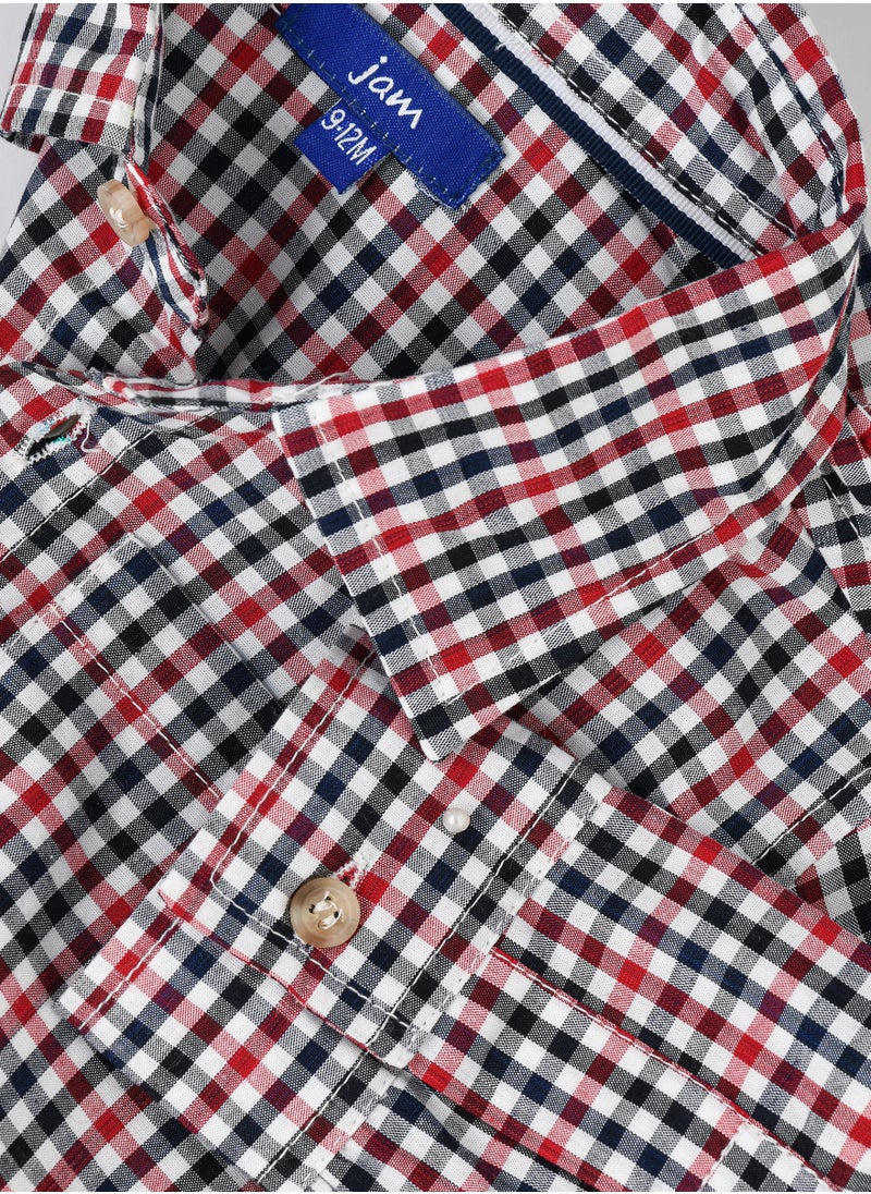 JAM Boys' Multicolor Gingham Checkered Shirt  - Image 4