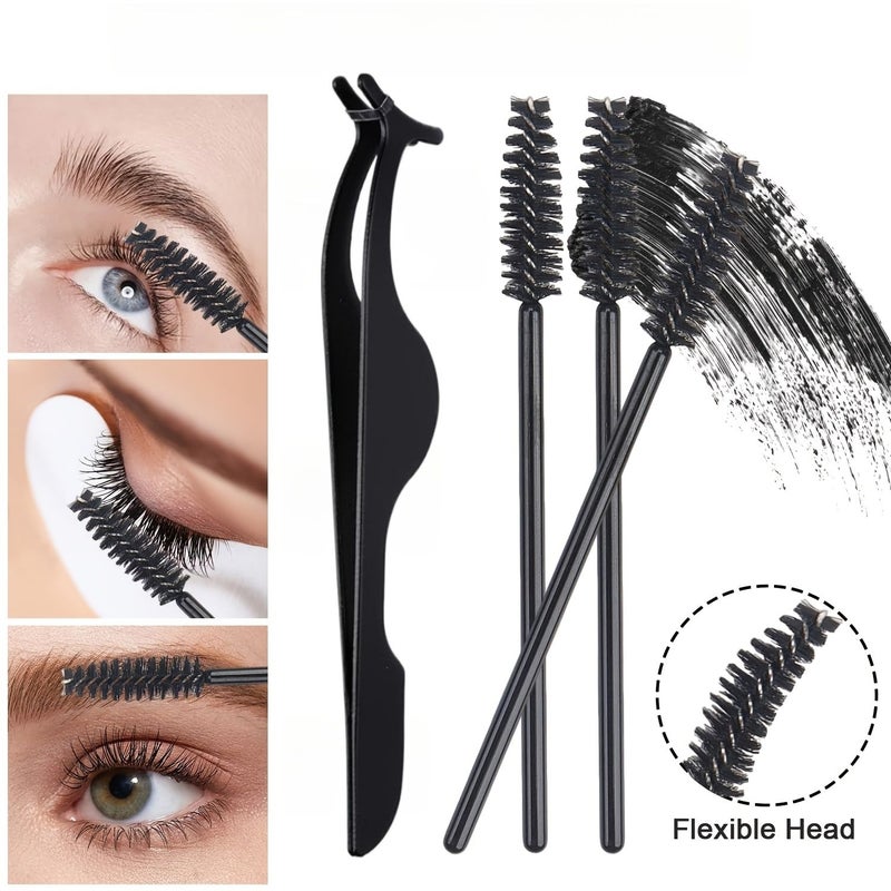 4pcs Deluxe Eyelash Curler Set Stainless Steel Tool Kit Black - Image 4
