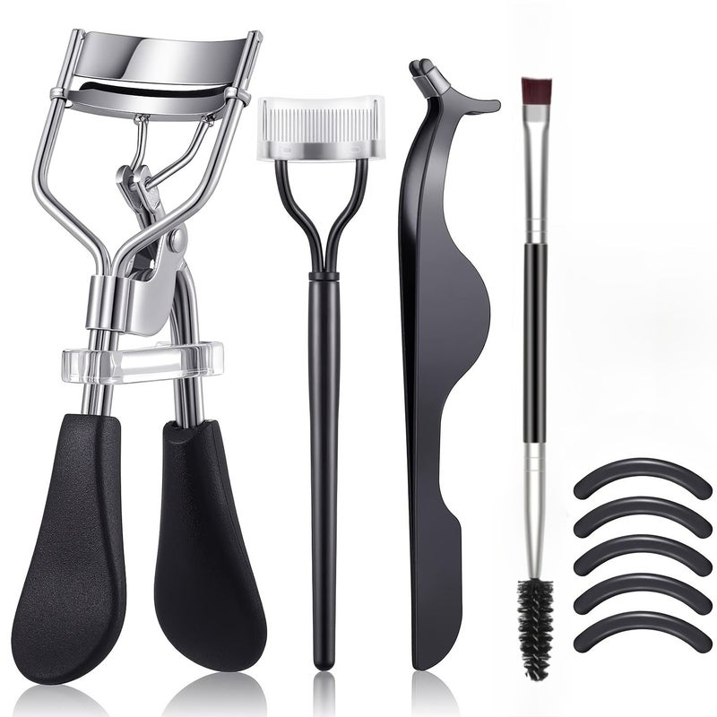 4pcs Deluxe Eyelash Curler Set Stainless Steel Tool Kit Black - Image 5