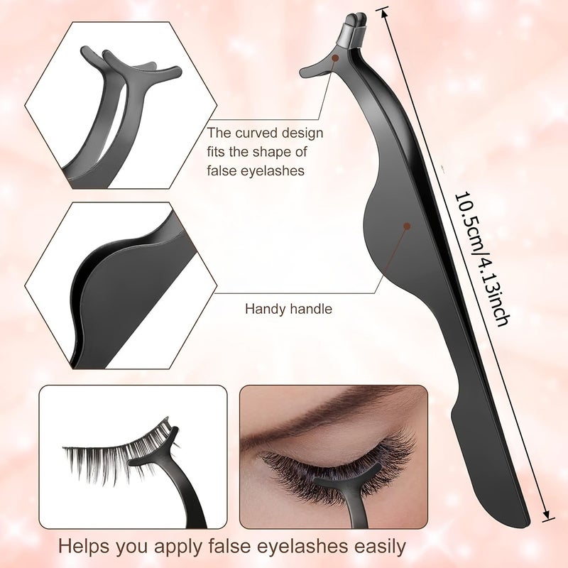 4pcs Deluxe Eyelash Curler Set Stainless Steel Tool Kit Black - Image 2