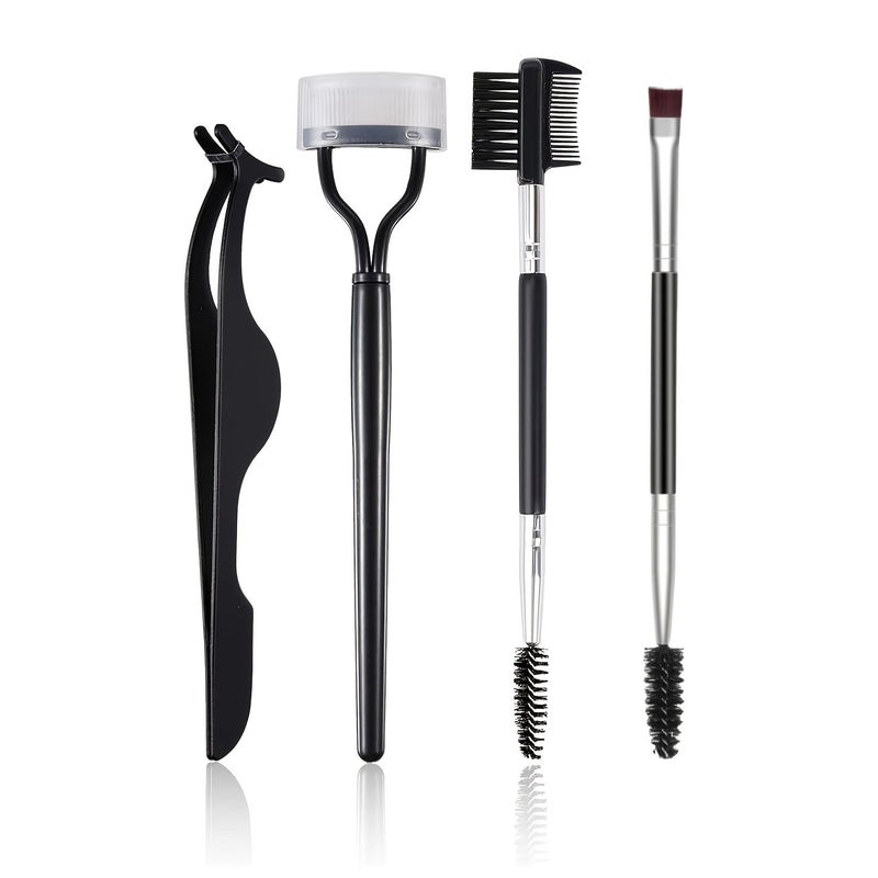 4pcs Deluxe Eyelash Curler Set Stainless Steel Tool Kit Black - Image 3