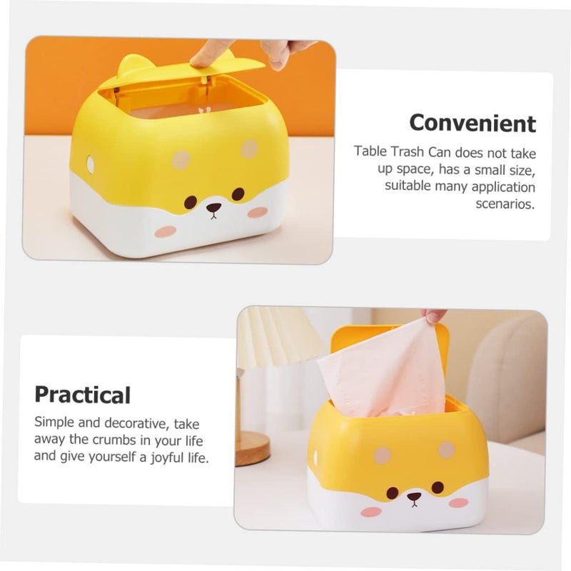 Desktop Tissue Holder And Trash Can Cartoon Bucket For Sundries Storage Multicolor Decor For Home Office - Image 4