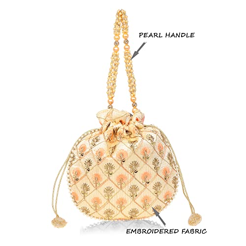 Lavie Women's Amara Round Potli Purse Handbag (Golden) - Image 3