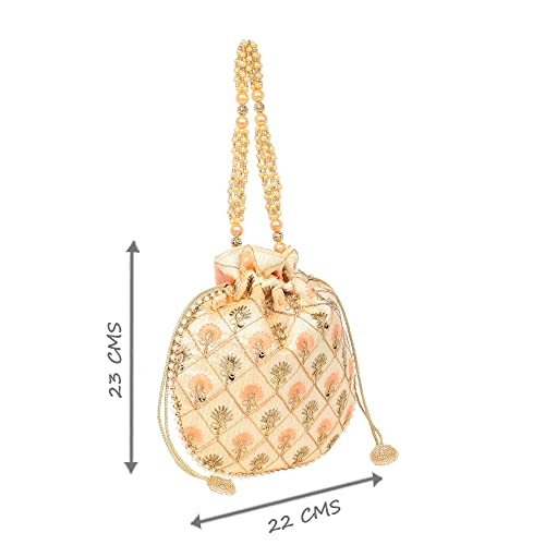 Lavie Women's Amara Round Potli Purse Handbag (Golden) - Image 4