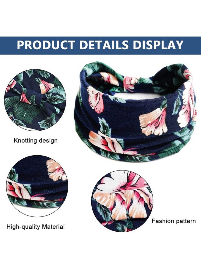 Optifit¬Æ 4Pcs Bohemian Gym Headbands for Women Men Girls, Stretchable Wide Hair Bands with Trendy Floral Prints, Yoga Sweatbands for Workout, Running, Tennis, Marathon, 4 Colors-Unisex - Image 4