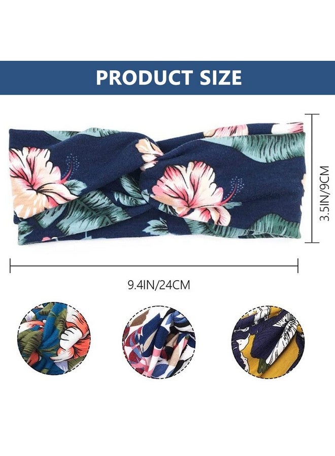 Optifit¬Æ 4Pcs Bohemian Gym Headbands for Women Men Girls, Stretchable Wide Hair Bands with Trendy Floral Prints, Yoga Sweatbands for Workout, Running, Tennis, Marathon, 4 Colors-Unisex - Image 2