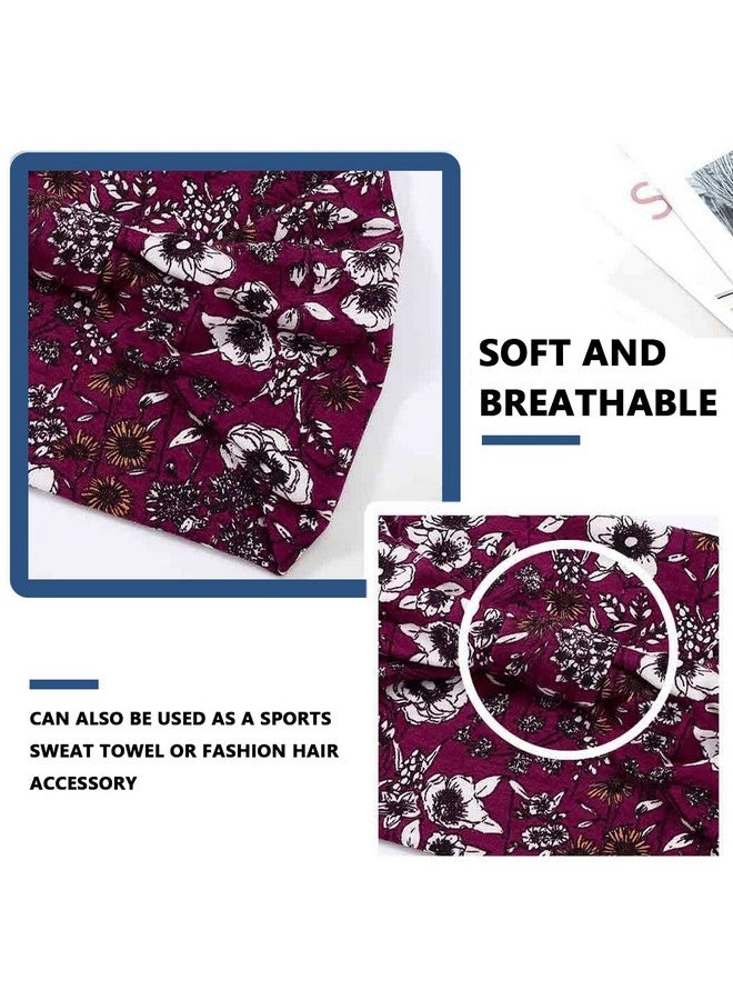 Optifit¬Æ 4Pcs Bohemian Gym Headbands for Women Men Girls, Stretchable Wide Hair Bands with Trendy Floral Prints, Yoga Sweatbands for Workout, Running, Tennis, Marathon, 4 Colors-Unisex - Image 3
