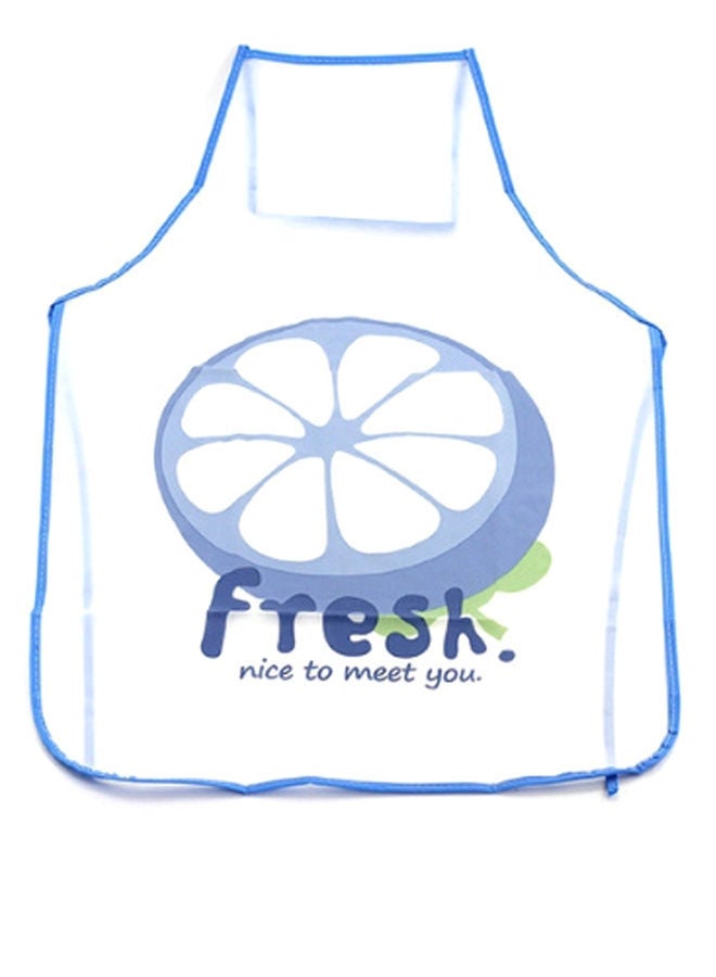 NIBEMINENT 2-Piece Mangosteen Printed Oil Proof Apron Set Blue/White/Green 68 x 48centimeter