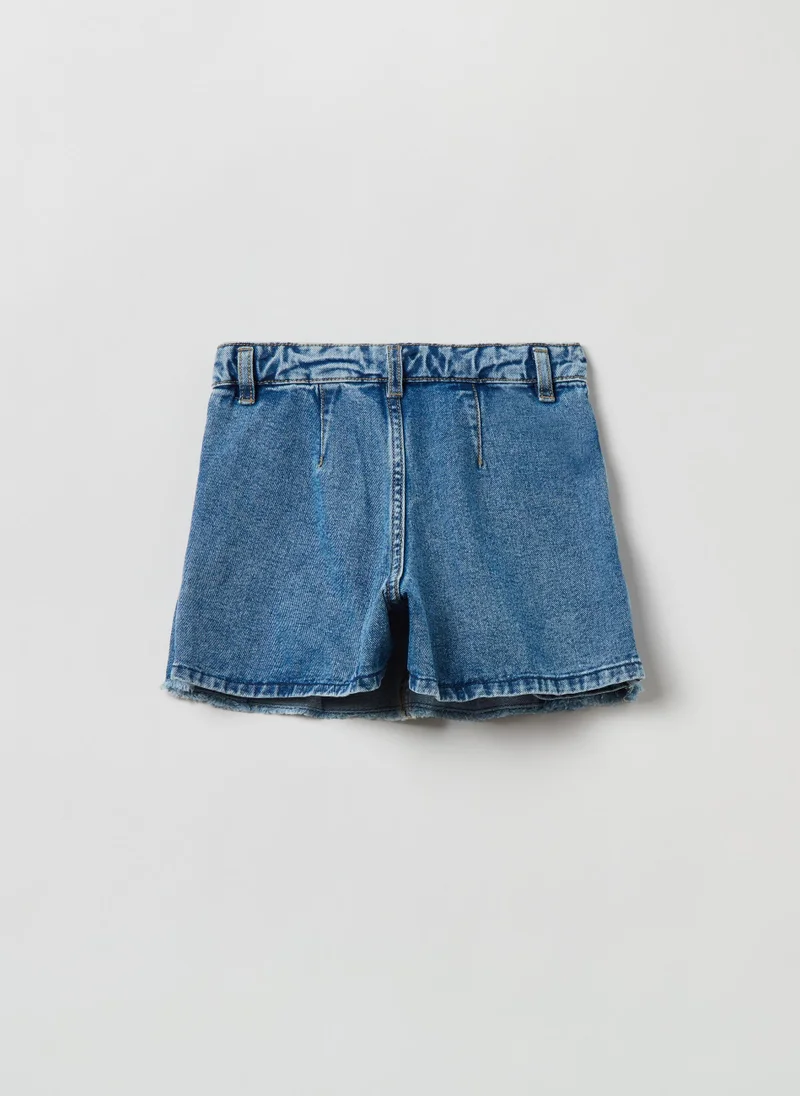 او في اس Denim pleated skort