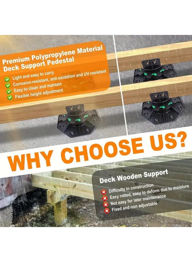 12 قطعة قاعدة دعم سطح قابلة للتعديل حاملة لوح درع بلاستيكي متين مقاوم للتآكل - Image 4