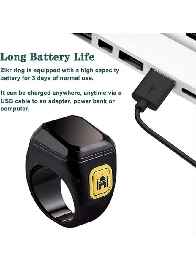 خاتم تسبيح ذكي مقاوم للماء من اي قبلة - Image 3