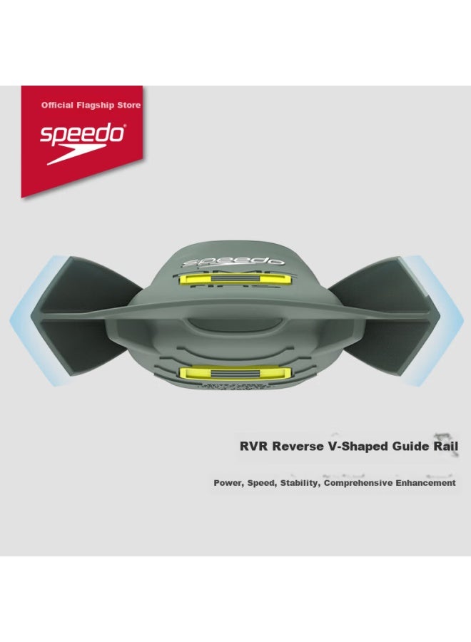 speedo زعنفة سباحة نصف قدم غير قابلة للانزلاق من سبيدو X Dmc سوبر إليت باللون الزيتوني/الأصفر 4xs - Image 2