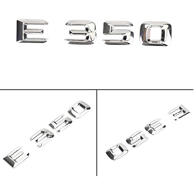 شعار E350، ملصق حروف وأرقام، شارة، لوحة اسم، مناسب لسيارة E350، كروم - Image 4