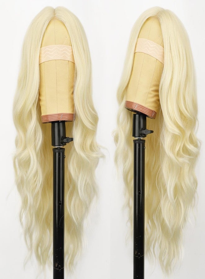 AISI HAIR 613 Blonde Wig for Women, Long Wavy Lace Hairline Middle Part Synthetic Wig for Daily Party-26 Inch - Image 2