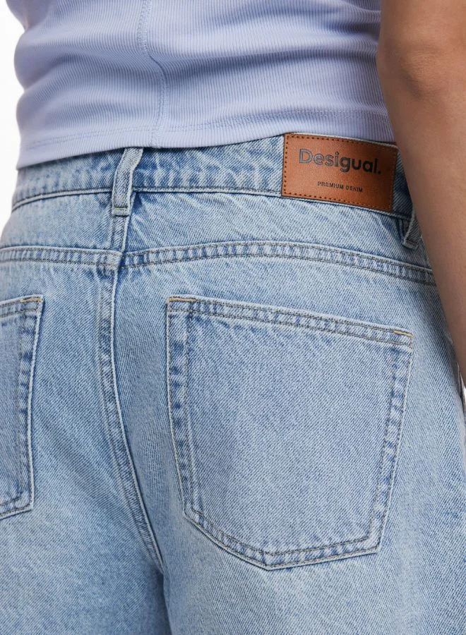 DESIGUAL Etnic Denim Bermuda Shorts